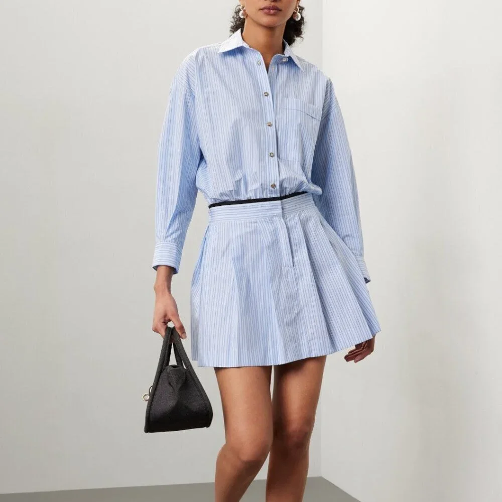 Maje Striped Shirt Mini Dress - Picture 2 of 8